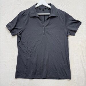 TravisMathew Polo Womens L Gray Coto Prestige Pure Performance Short Sleeve NWT